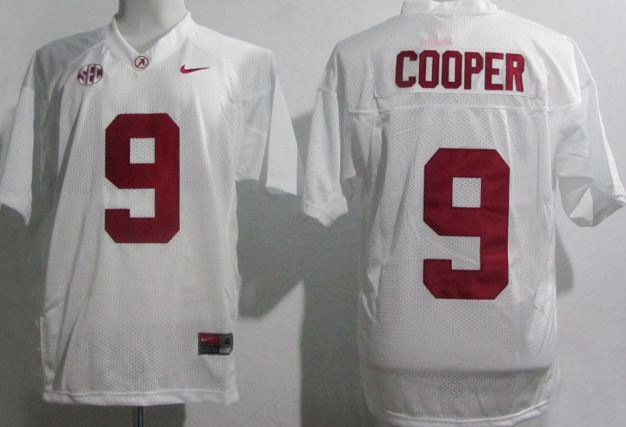 Alabama Crimson Tide #9 Amari Cooper White Jerseys